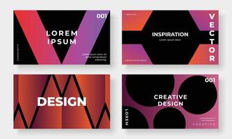 Set of template background design . Collection of creative abstract gradient vibrant colorful perspective 3d geometric shape background. Art design for business card, cover, banner, wallpaper. vector