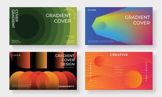 Set of template background design . Collection of creative abstract gradient vibrant colorful perspective 3d geometric shape background. Art design for business card, cover, banner, wallpaper. vector