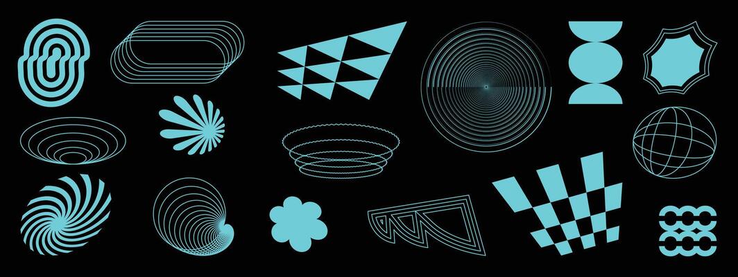 Hand drawn abstract minimal element mid century set. Aesthetic contemporary stripe line art, geometric shape in monochrome. Art form design for wall art, decoration, wallpaper.