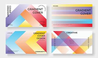 Set of template background design . Collection of creative abstract gradient vibrant colorful perspective 3d geometric shape background. Art design for business card, cover, banner, wallpaper. vector