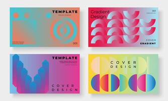 Set of template background design . Collection of creative abstract gradient vibrant colorful perspective 3d geometric shape background. Art design for business card, cover, banner, wallpaper. vector