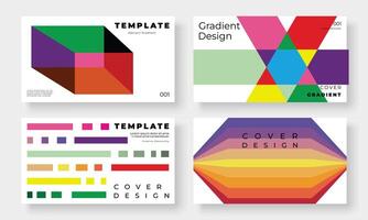 Set of template background design . Collection of creative abstract gradient vibrant colorful perspective 3d geometric shape background. Art design for business card, cover, banner, wallpaper. vector