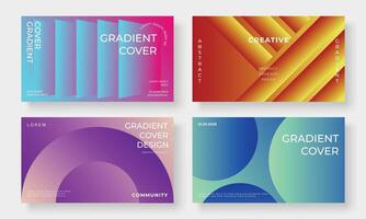 Set of template background design . Collection of creative abstract gradient vibrant colorful perspective 3d geometric shape background. Art design for business card, cover, banner, wallpaper. vector