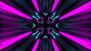 Cyan and Pink Neon Lines Movement Tunnel Background VJ Loop in 4K video