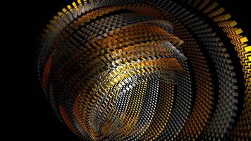 Gold and Silver Abstract Rotation of Cubic Rings Background VJ Loop in 4K video