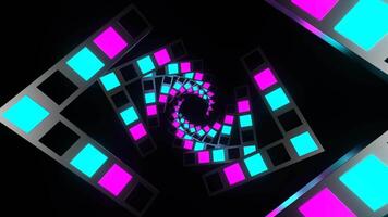 Cyan and Pink Slow Strobe Spiral Tunnel Background VJ Loop in 4K video