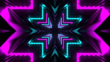 Cyan and Pink Neon Tunnel Large Number of Angle Background VJ Loop in 4K video