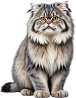 The fluffy Pallas cat is adorably captivating. AI-generated. png