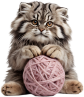 The fluffy Pallas cat is adorably captivating. AI-generated. png