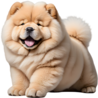 Adorable fluffy Chow Chow puppy clipart. AI-generated. png