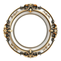 Gold frame with ornate design on transparent background png