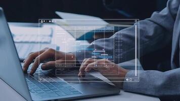 Project manager working with Gantt chart schedule to plan tasks and deliverables. Scheduling activities with a planning software, Corporate strategy for finance, operations, sales, marketing. video