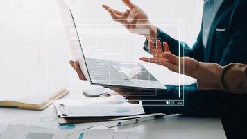 Project manager working with Gantt chart schedule to plan tasks and deliverables. Scheduling activities with a planning software, Corporate strategy for finance, operations, sales, marketing. video