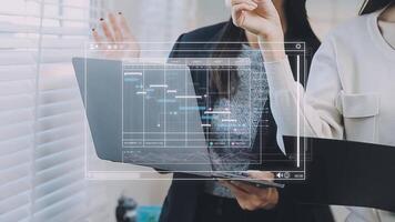 Project manager working with Gantt chart schedule to plan tasks and deliverables. Scheduling activities with a planning software, Corporate strategy for finance, operations, sales, marketing. video