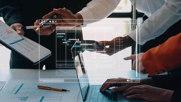 Project manager working with Gantt chart schedule to plan tasks and deliverables. Scheduling activities with a planning software, Corporate strategy for finance, operations, sales, marketing. video