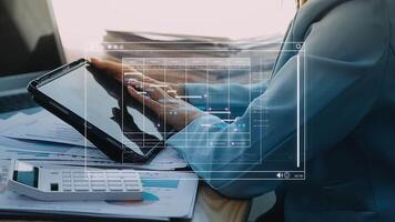 Project manager working with Gantt chart schedule to plan tasks and deliverables. Scheduling activities with a planning software, Corporate strategy for finance, operations, sales, marketing. video