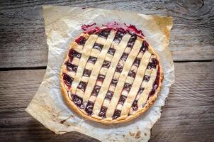 Open cherry pie photo