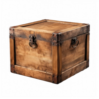 an old wooden trunk on a transparent background png