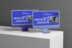 elegant mockup desktop computer template psd