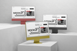 Dynamic Computer Monitor Mockup Template psd