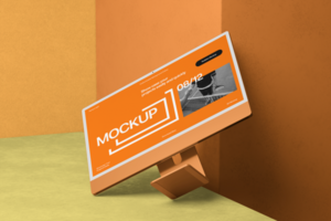 Computer Desktop Screen Template for Creative Projects psd