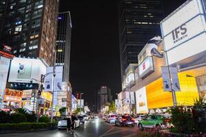 CHENGDU, CHINA - MAY 11, 2024 - Night view of Chengdu International Finance Square, the famous shopping mall in downtown. photo