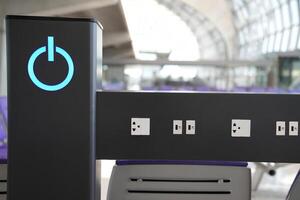 Charging mobile battery station in public area photo
