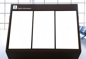 Standalone big screen info. Digital media with blank white screen modern panel, display, signboard for advertisement design photo