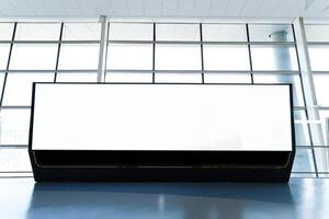 Standalone big screen info. Digital media with blank white screen modern panel, display, signboard for advertisement design photo