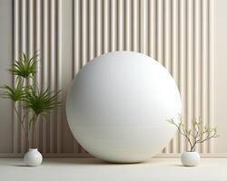 white wall empty room interior floor background modern light design. photo