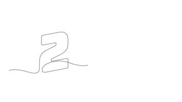 2025 year one line drawing continuous animation video