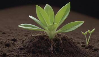 Below the Surface Seedlings Unfolding in Soil photo