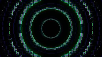 Purple and Turquoise Neon Light Moves in Circles Background VJ Loop in 4K video