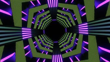 Light Green and Purple Neon Endless Arrow Tunnel Background VJ Loop in 4K video