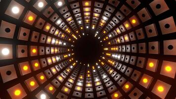 Orange and White Strobe Square Elements Tunnel Background VJ Loop in 4K video