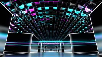 movimento di ciano e rosa neon particelle nel ellisse sfondo vj ciclo continuo nel 4k video