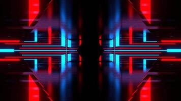 Corridor with Moving Red and Blue Neon Light Background VJ Loop in 4K video