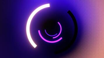 Purple and Yellow Abstract Neon Half Ring Strobe Background VJ Loop in 4K video