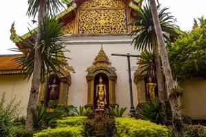 Golden Wat Phra That Doi Suthep temple building Chiang Mai Thailand. photo