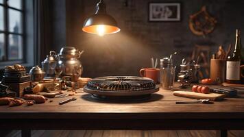 background of items on the table photo