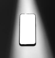 Mobile phone mock up, blank and clean design. Empty screen template, clear smartphone display photo