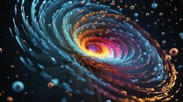 Abstract colorful microscopic structure of cells, neurons, veins, splash, circulation lines, microorganisms, micro dimensions photo