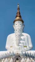 The big white Buddha five statue,Phetchabun is one of the top Thailand famous temples with a huge five white jade buddhas layered statue,Wat Phra That Pha Kaew, Phetchabun,Five white Buddha statue. video