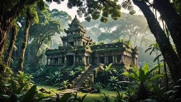 ancient ruins in the forest photo