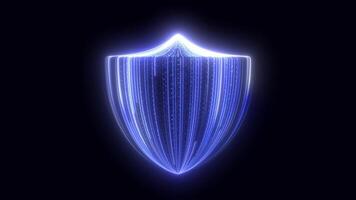 A Blue Shield With Glowing Lines On It. Security Shield Glowing Motion Speed Lines video