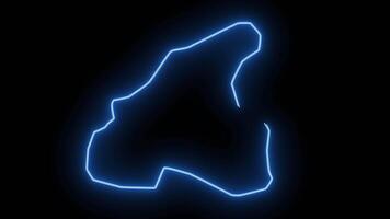 map of Francistown in Botswana with a neon effect that glows blue video