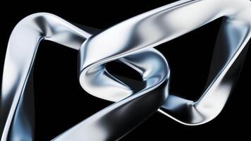 Metallic curve geometry background, 3d rendering. video