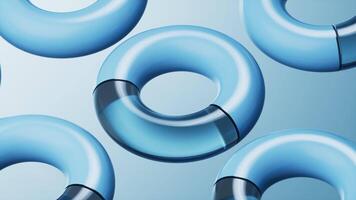 Abstract torus shape glass geometry, 3d rendering. video