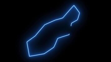 map of Point Fortin in Trinidad and Tobago with a blue glowing neon effect video