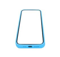 Phone mockup with white screen, modern smartphone case. Clear empty frame, digital technology for photo